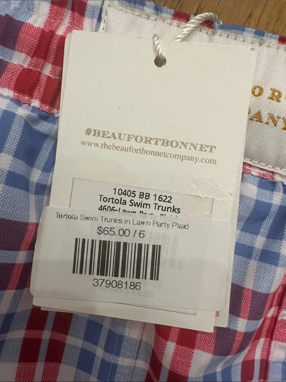 Beaufort Bonnet Red & Blue Tortola Swim Trunks- Boys 6